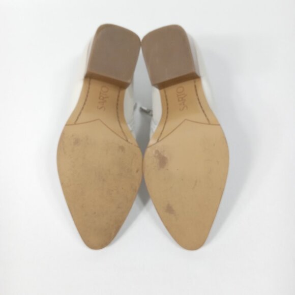 SARTO Womens White Leather Heeled Ankle Boots Size 6M - Picture 13 of 14